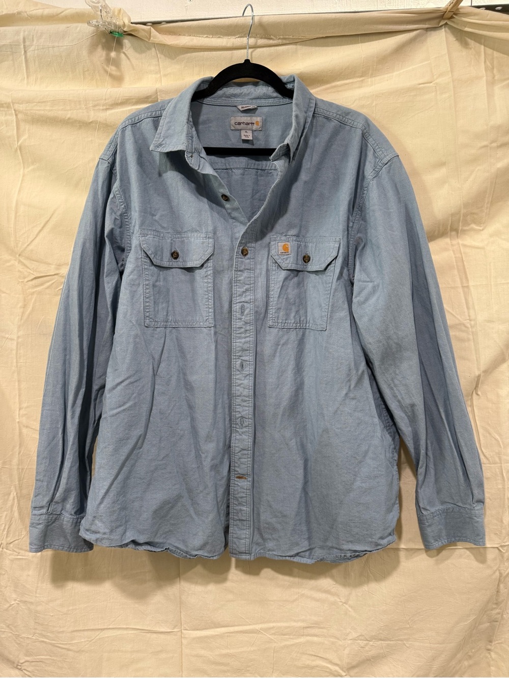 Carhartt Light Blue Relaxed Fit Button-Up Shirt